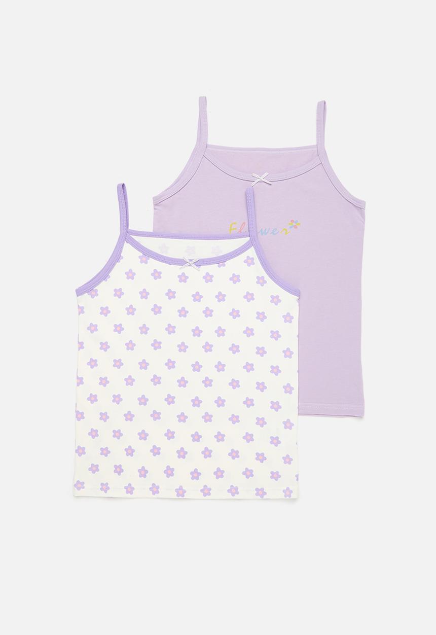 Pop Candy - 2 Pack cami set-lilac & white