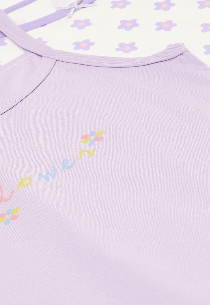 Pop Candy - 2 Pack cami set-lilac & white