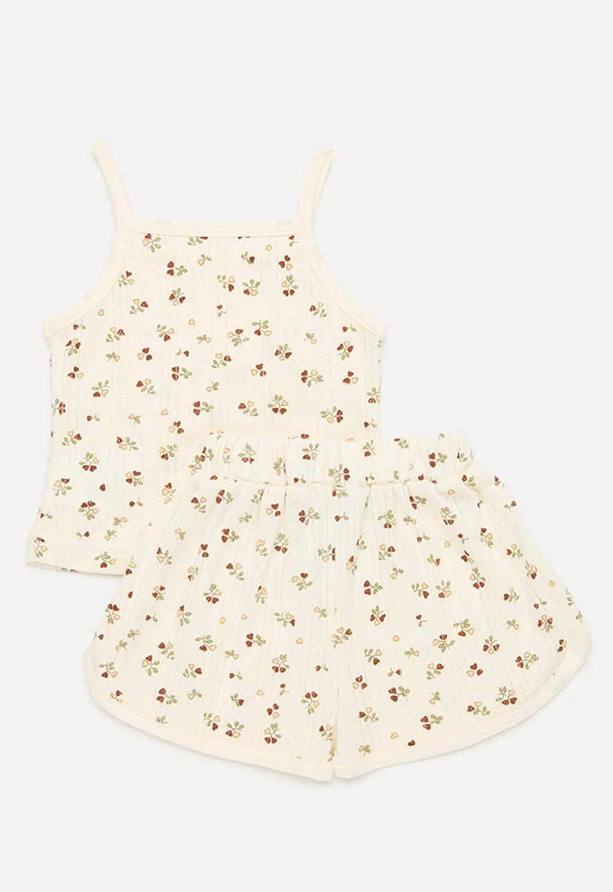 Pop Candy - Printed cami & short set - ecru