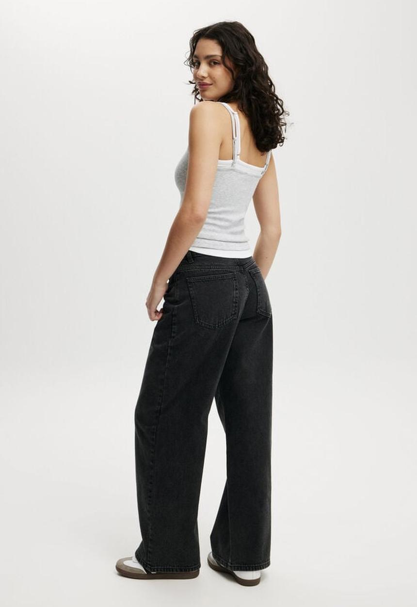 Cotton On - Relaxed wide jean - graphite black