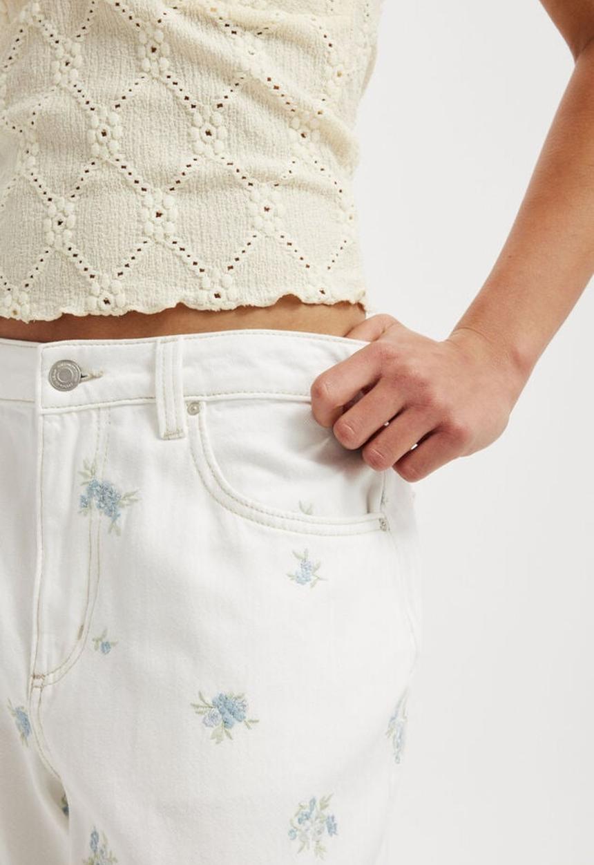 Cotton On - Relaxed wide jean - vintage white/ditsy floral