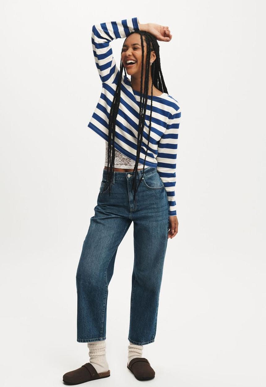Cotton On - Straight crop jean - pure blue