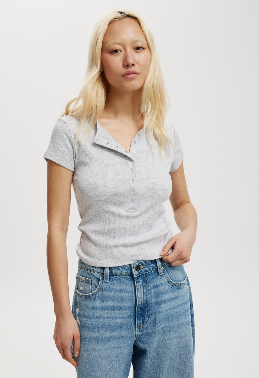 Cotton On - Christy Henley Tee - Grey Marle