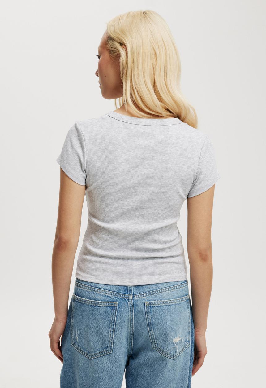 Cotton On - Christy Henley Tee - Grey Marle