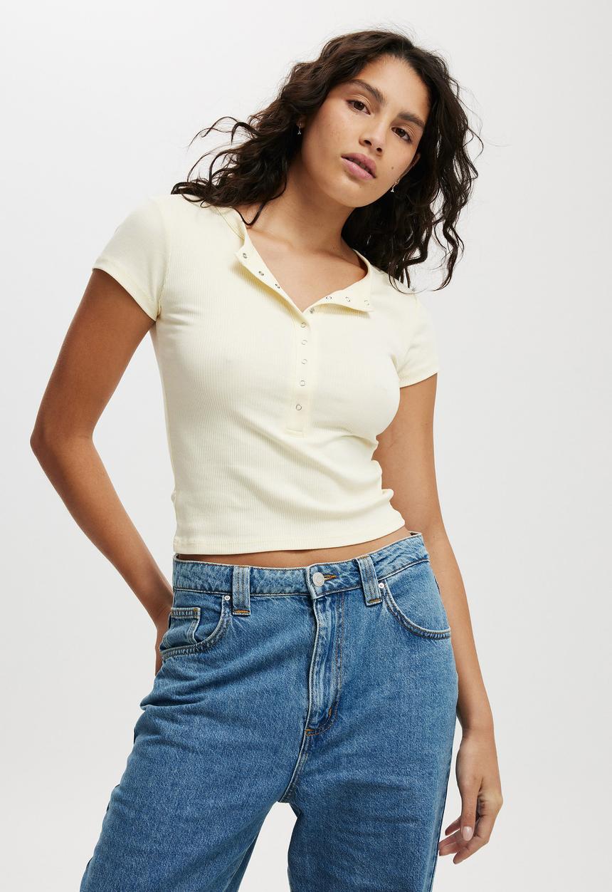 Cotton On - Christy Henley Tee - Lemon Icing