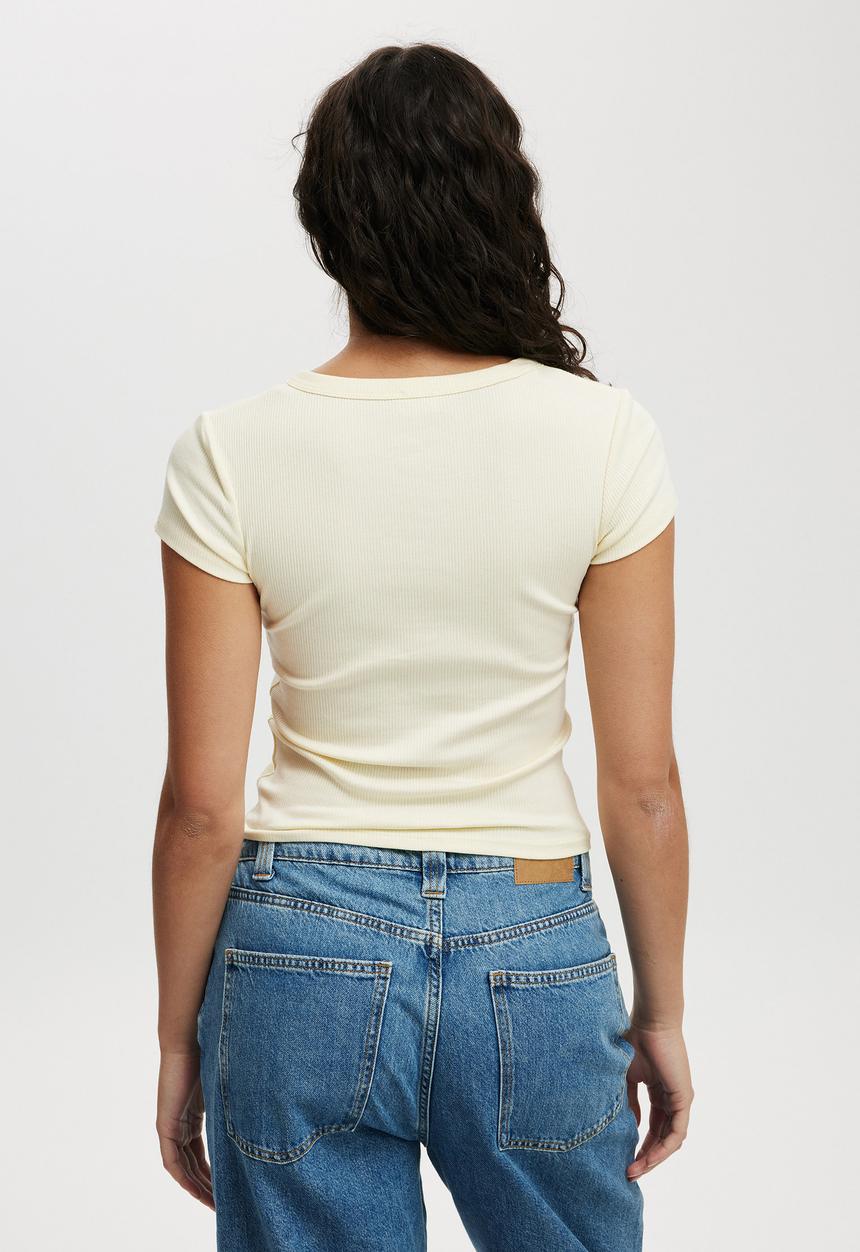Cotton On - Christy Henley Tee - Lemon Icing
