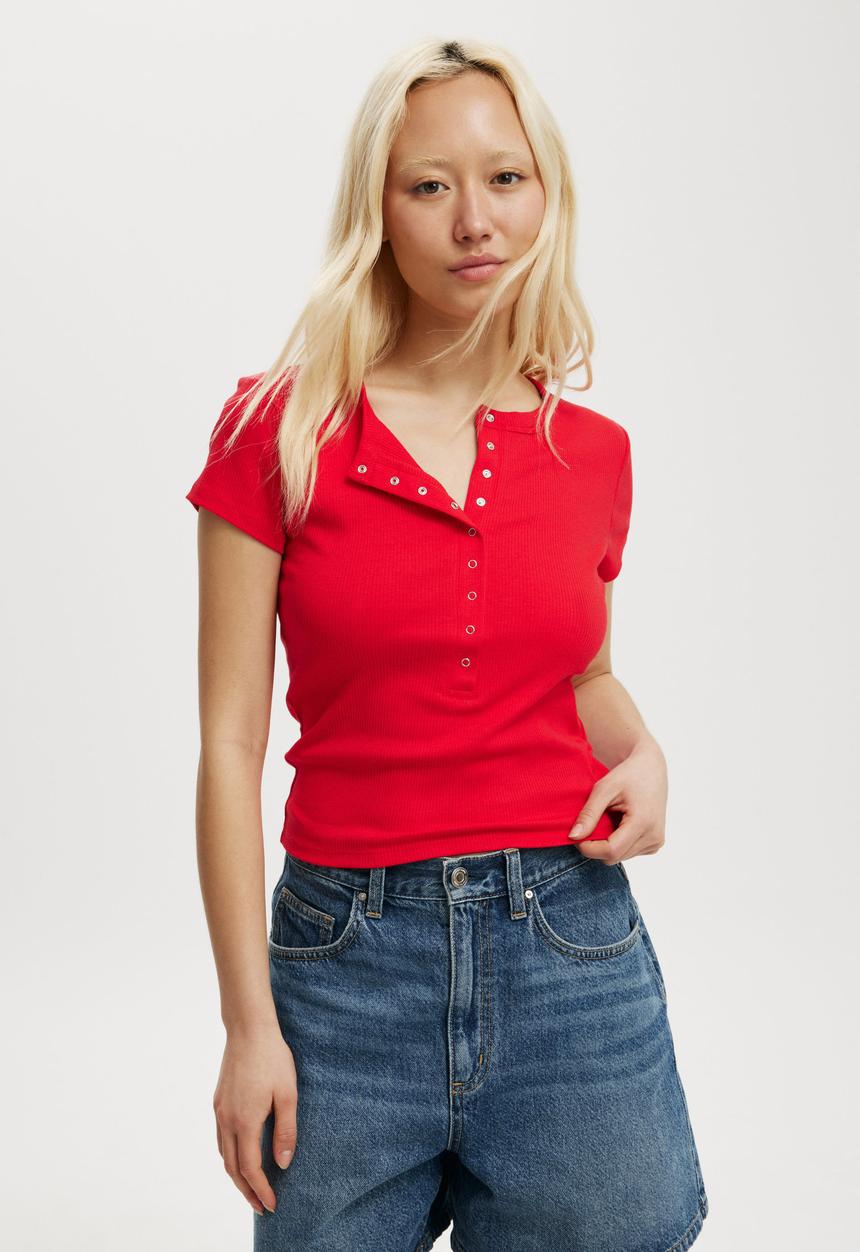 Cotton On - Christy Henley Tee - Rebel Red