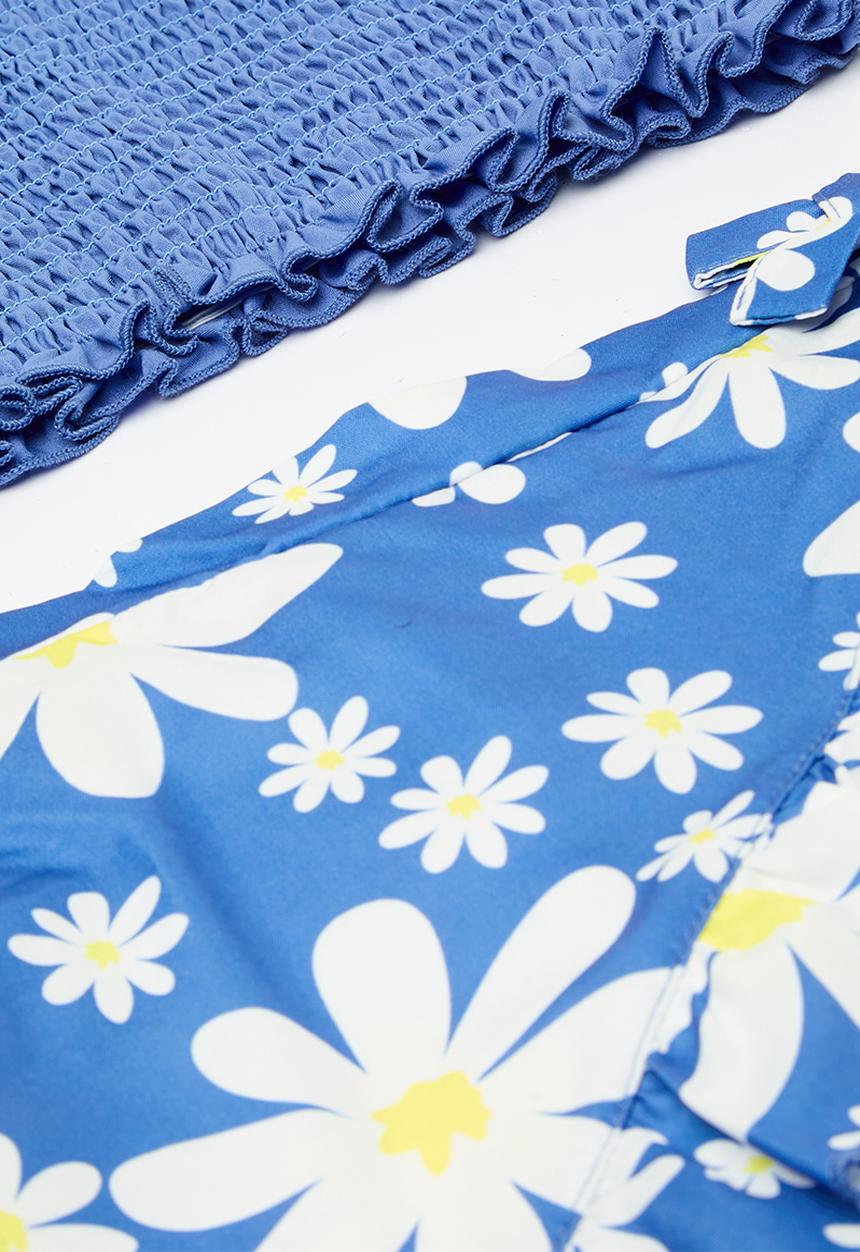 Pop Candy - Cropped smock top & skirt set - royal blue
