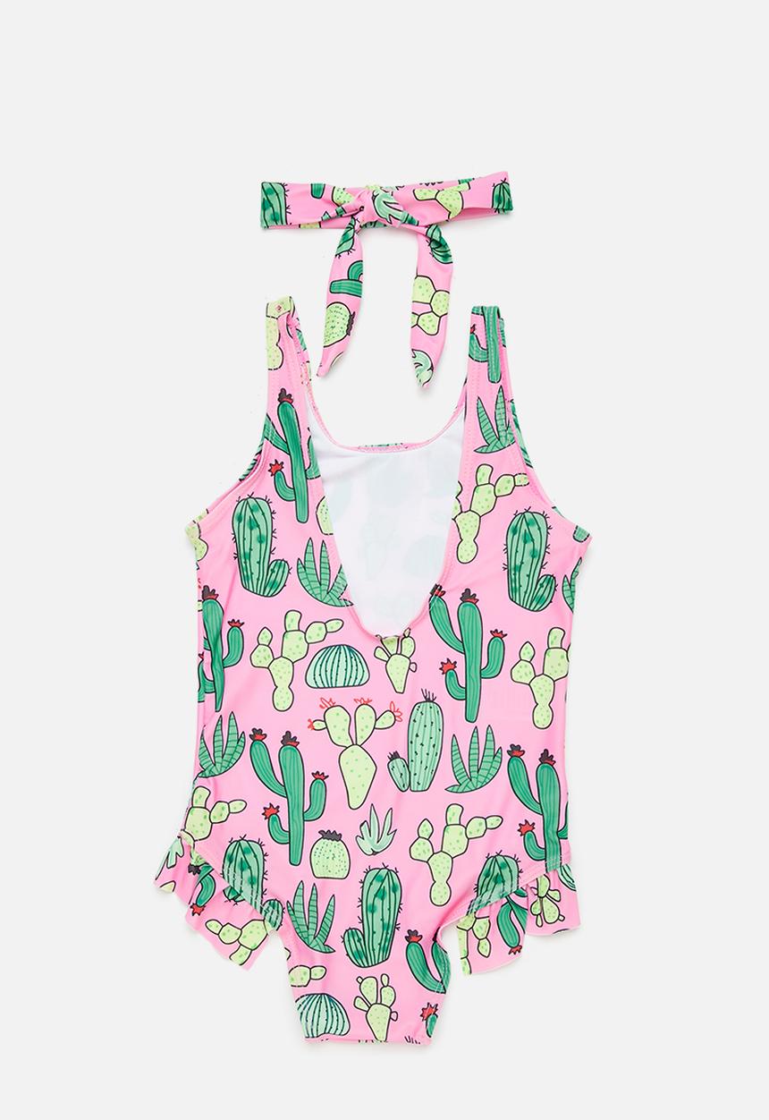 Pop Candy - Printed one piece swimsuit & headband set-multi