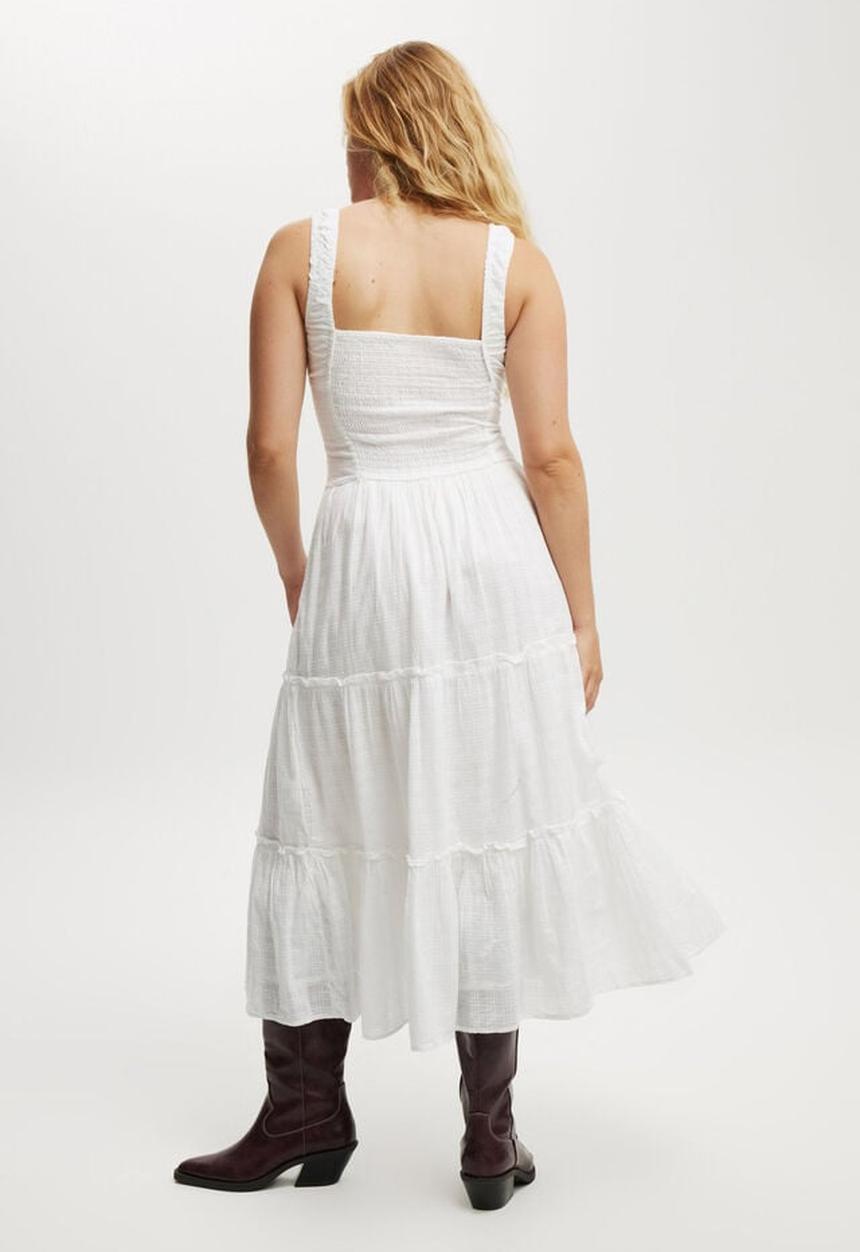 Cotton On - Aria corset detail maxi dress - white