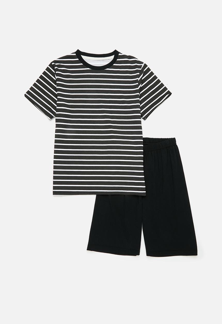 Pop Candy - Striped pj set - black & white