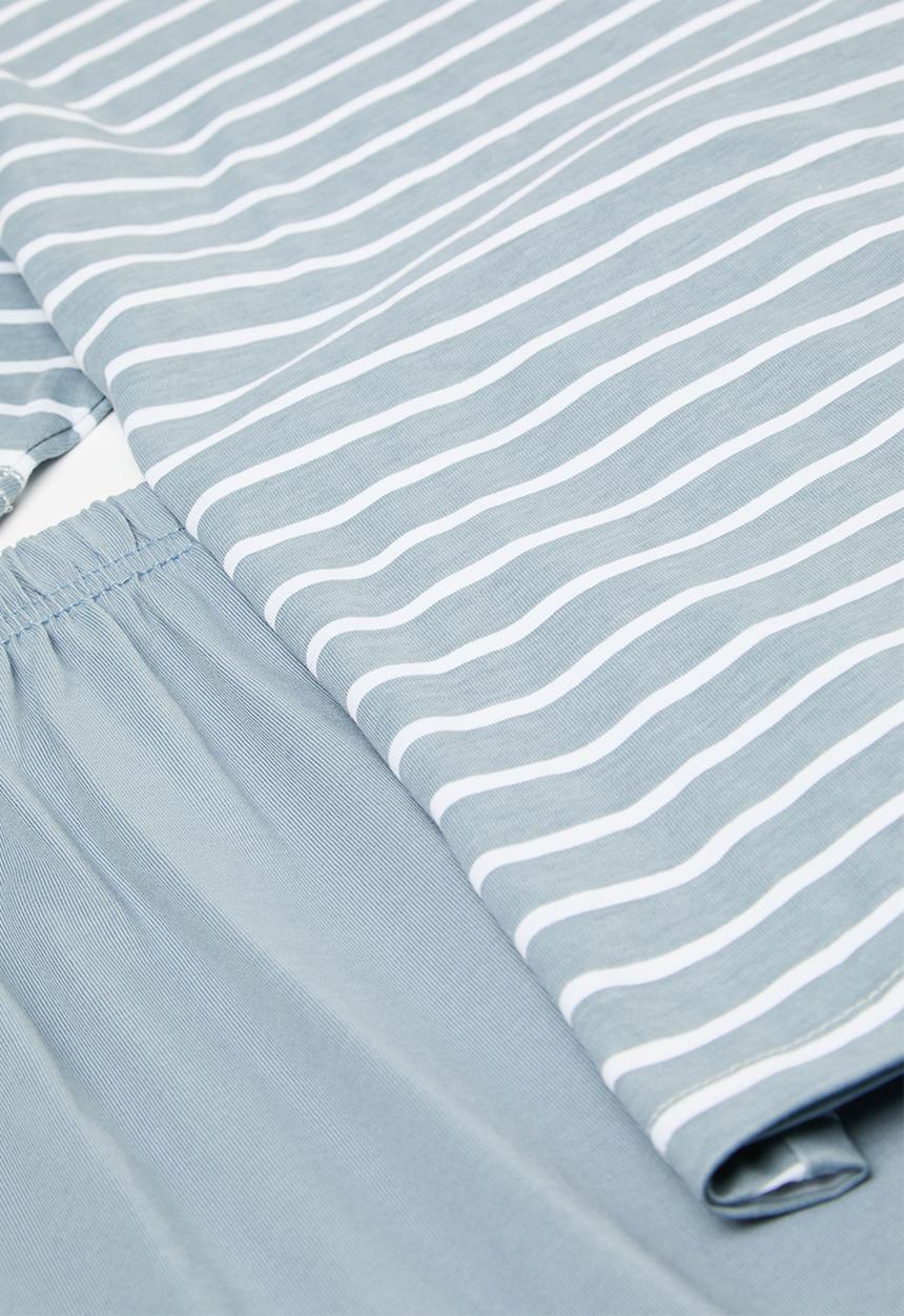 Pop Candy - Striped pj set-light blue & white