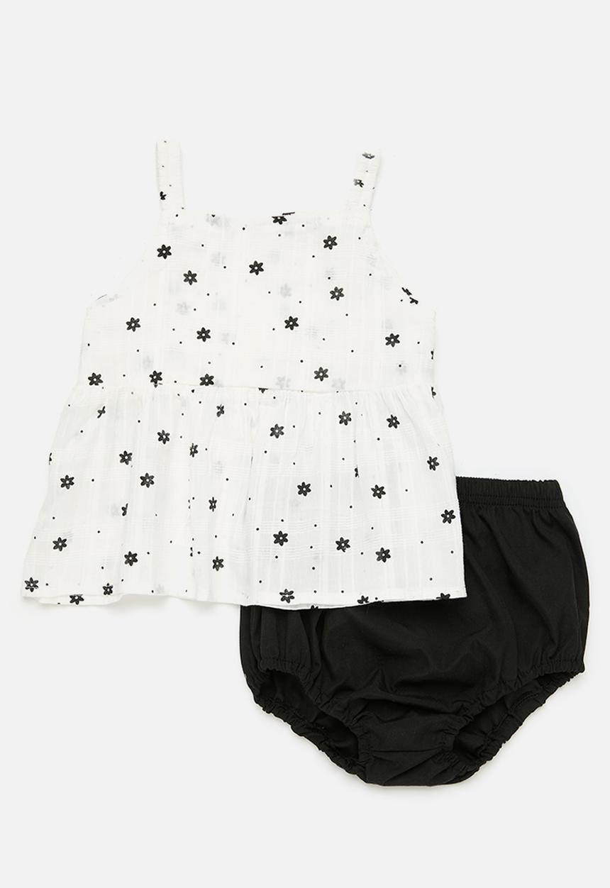 Pop Candy - Polka dot romper dress - black & white