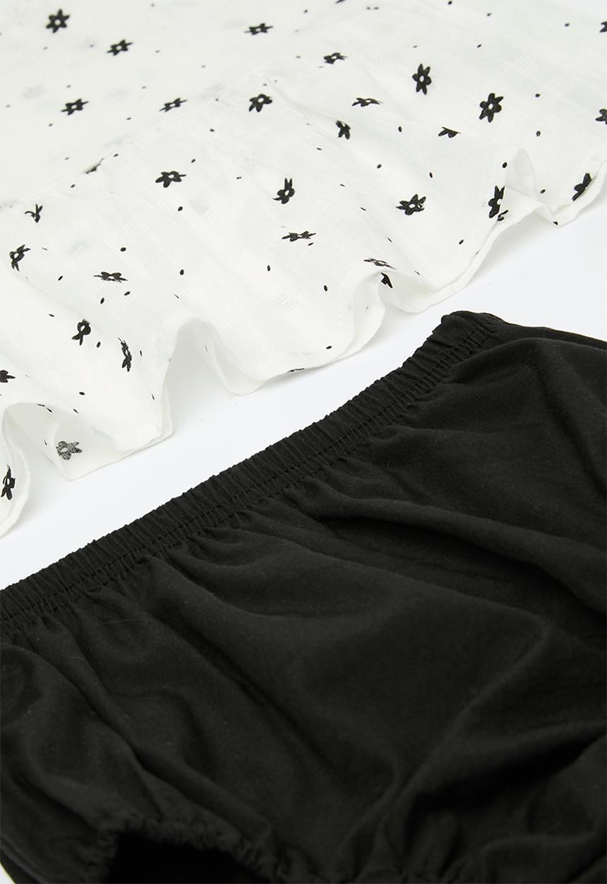 Pop Candy - Polka dot romper dress - black & white