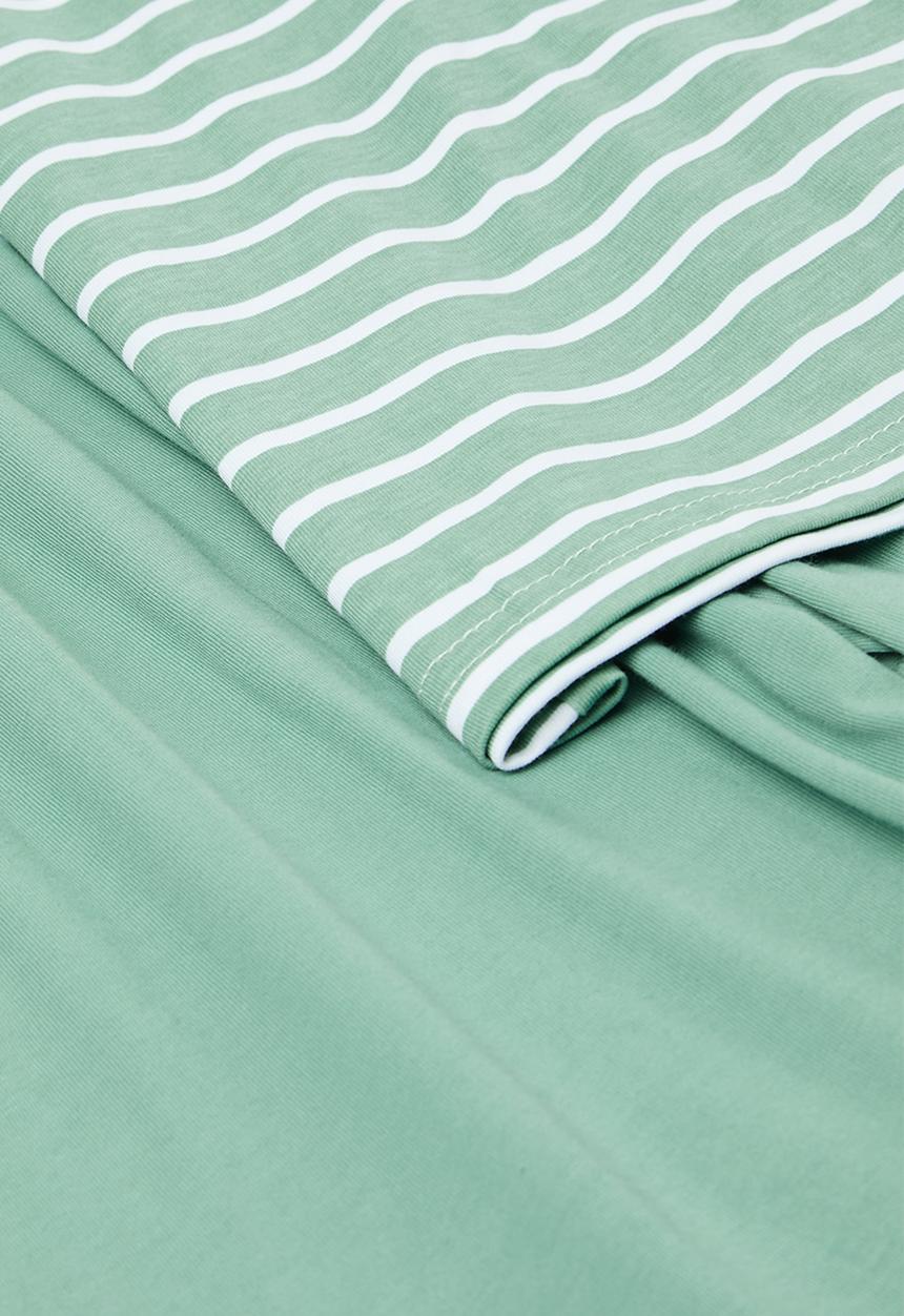 Pop Candy - Striped pj set-green & white