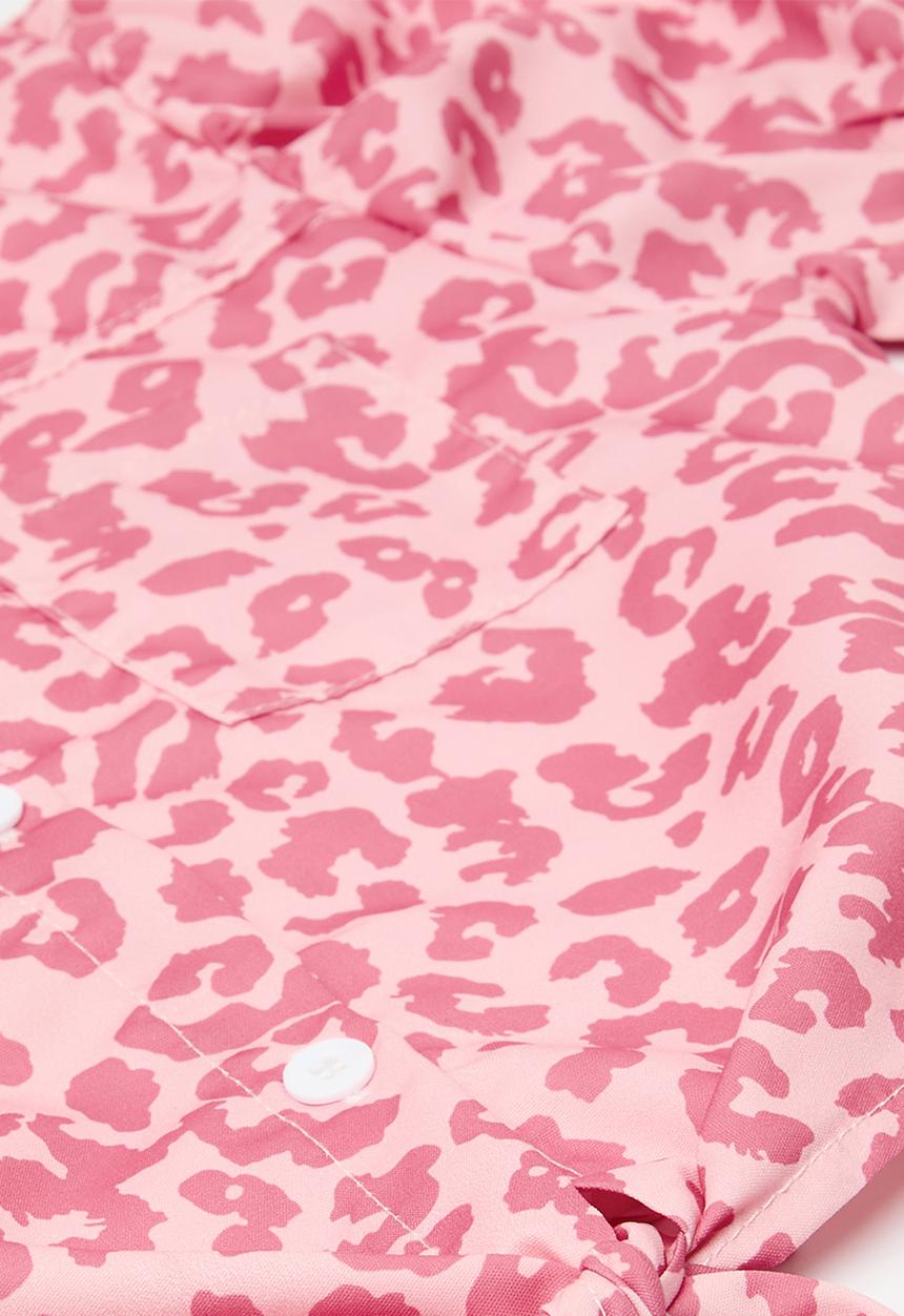Pop Candy - Cropped shirt & skirt set-pink