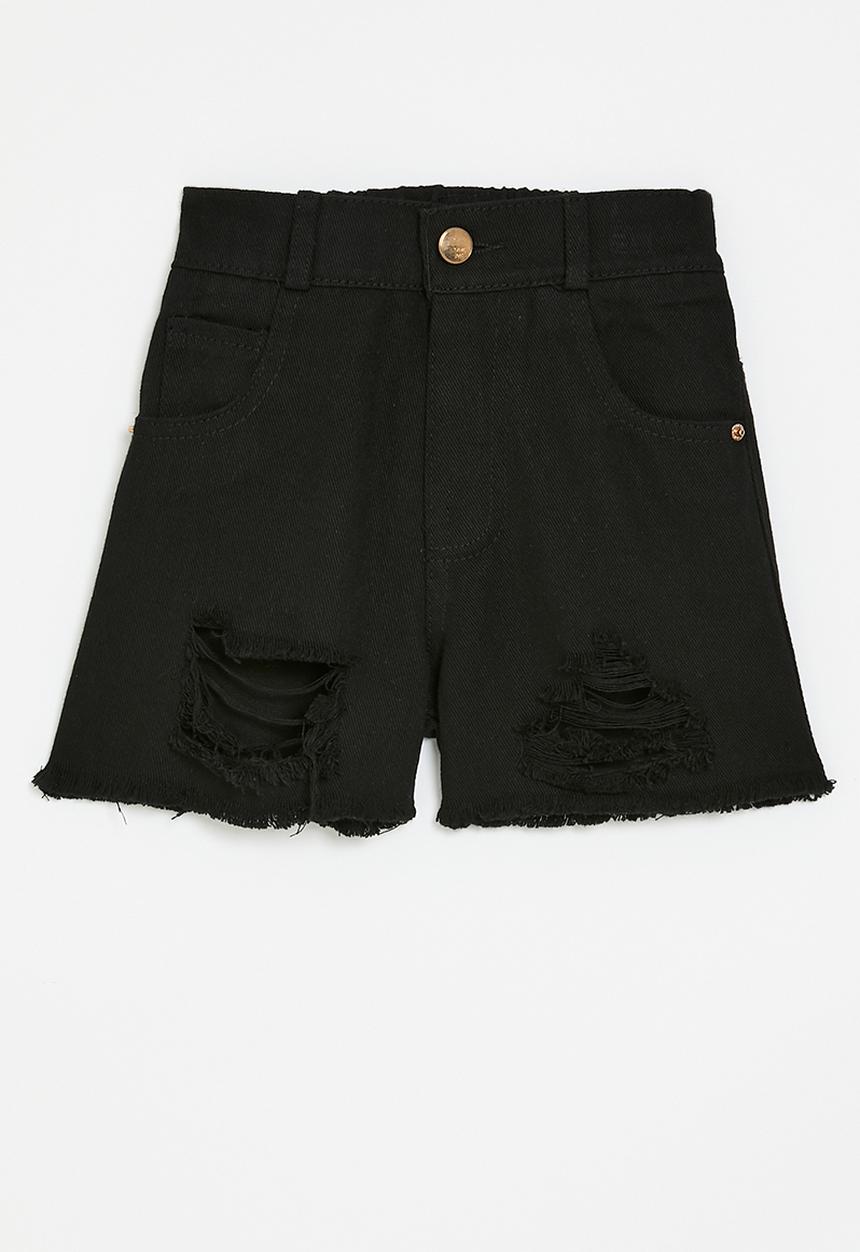 Pop Candy - Frayed hem shorts - black