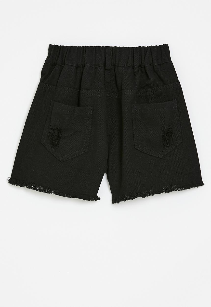 Pop Candy - Frayed hem shorts - black