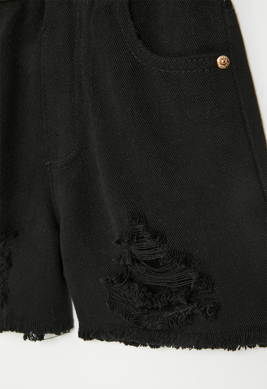 Pop Candy - Frayed hem shorts - black