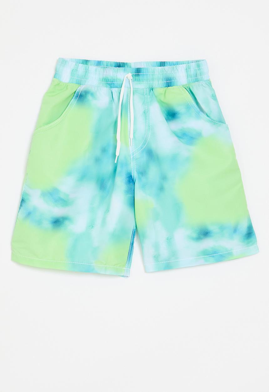 Pop Candy - Tie dye board shorts- light blue & green