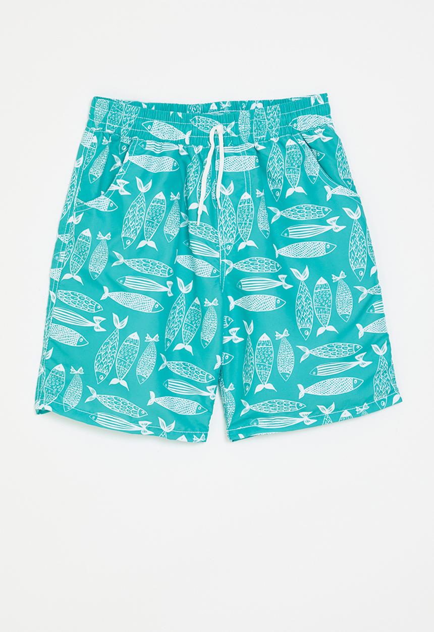 Pop Candy - Printed  board shorts - light blue