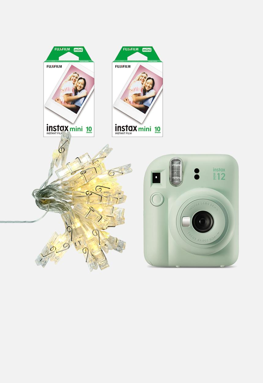 Fujifilm - Instax Cam mini 12 Mint Green LFI (cam, case, 2 films, lights)