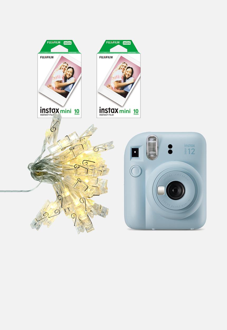Fujifilm - Instax Cam mini 12 Pastel Blue LFI (cam, case, 2 films, lights)