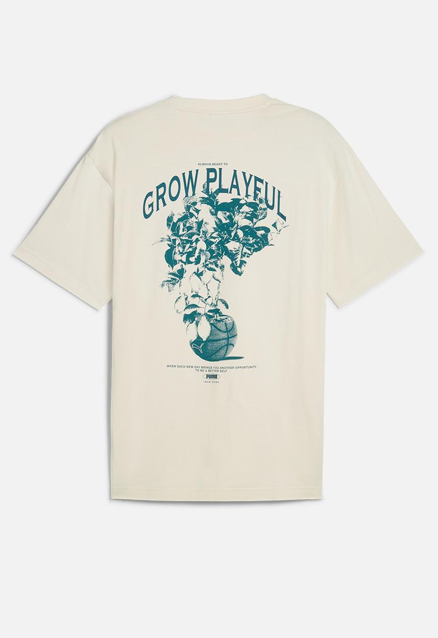 PUMA - Graphics grow playful relaxed tee - alpine snow