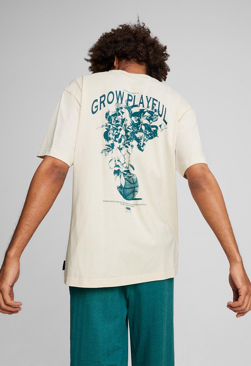 PUMA - Graphics grow playful relaxed tee - alpine snow