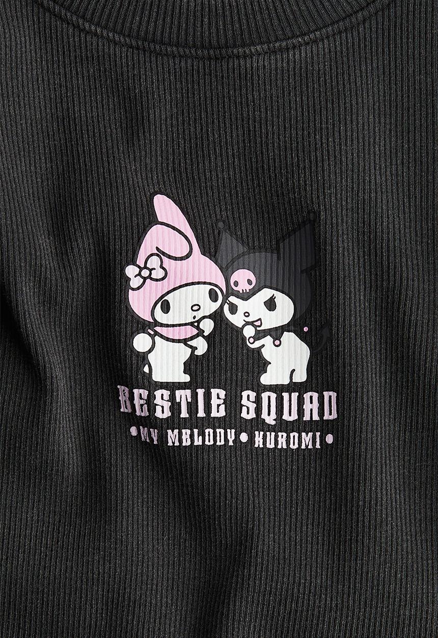 H&M - Printed t-shirt - dark grey & kuromi