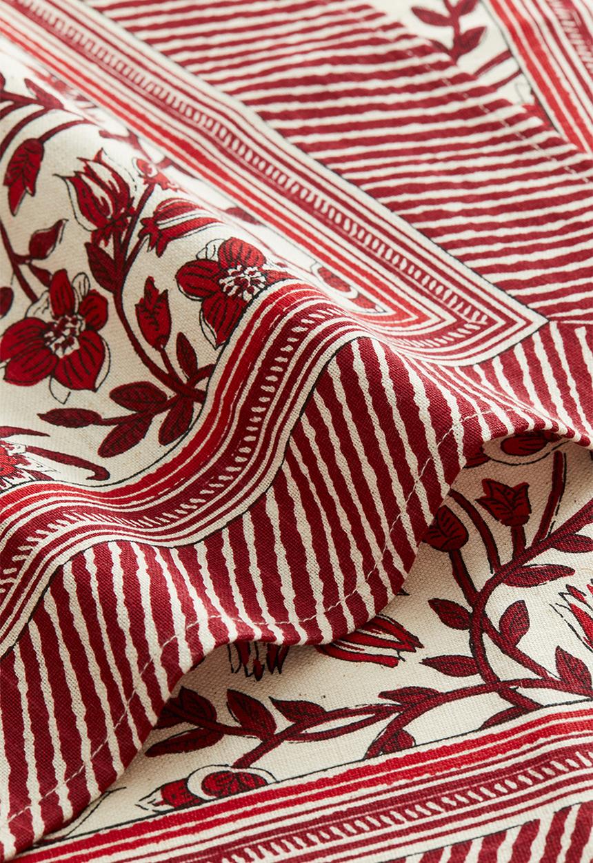 H&M - 4 pack patterned napkins - red floral