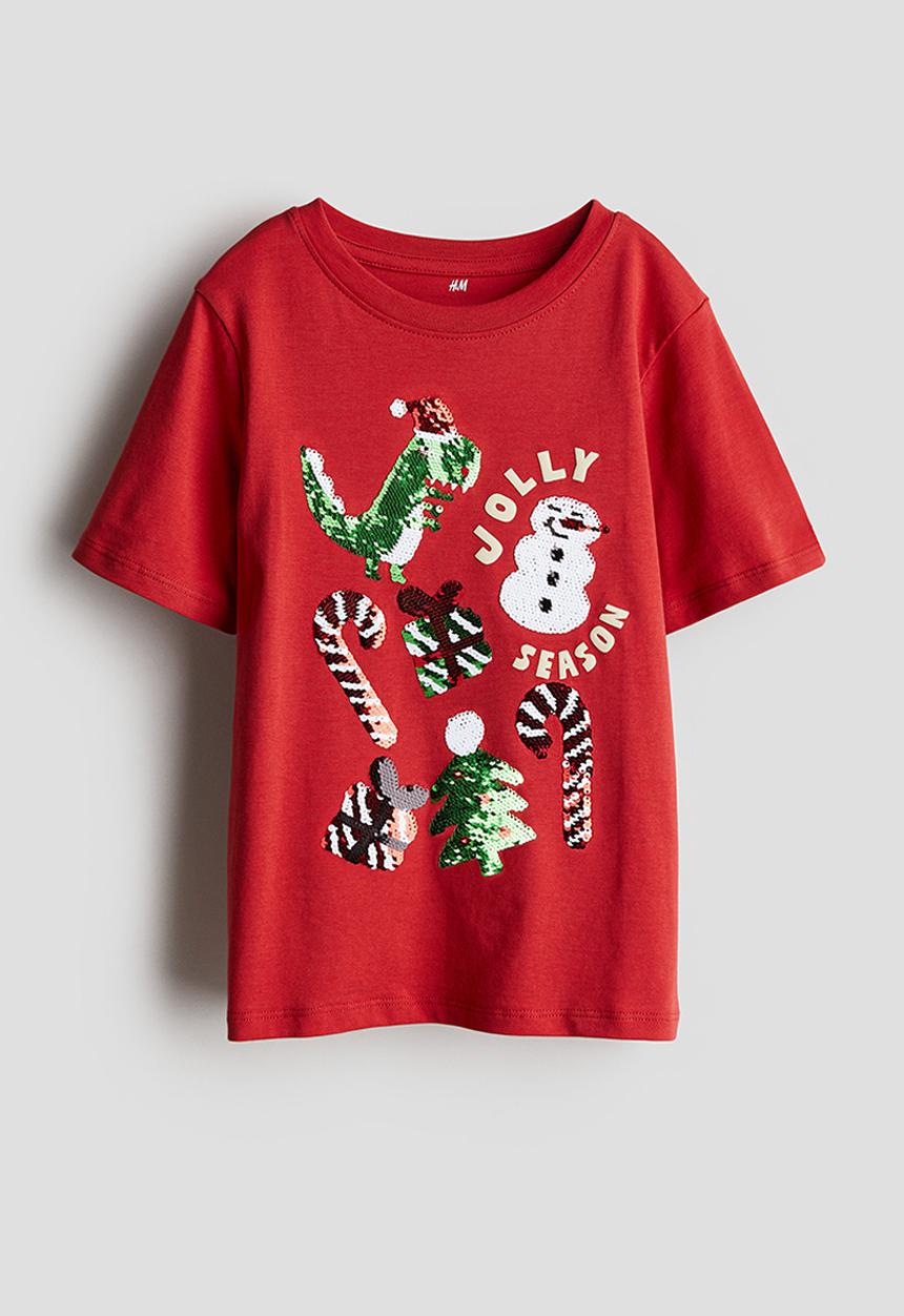 H&M - Printed t-shirt - red & jolly season