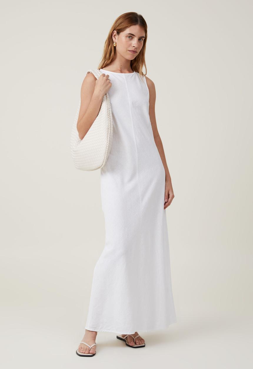 Cotton On - Haven high neck maxi dress - white