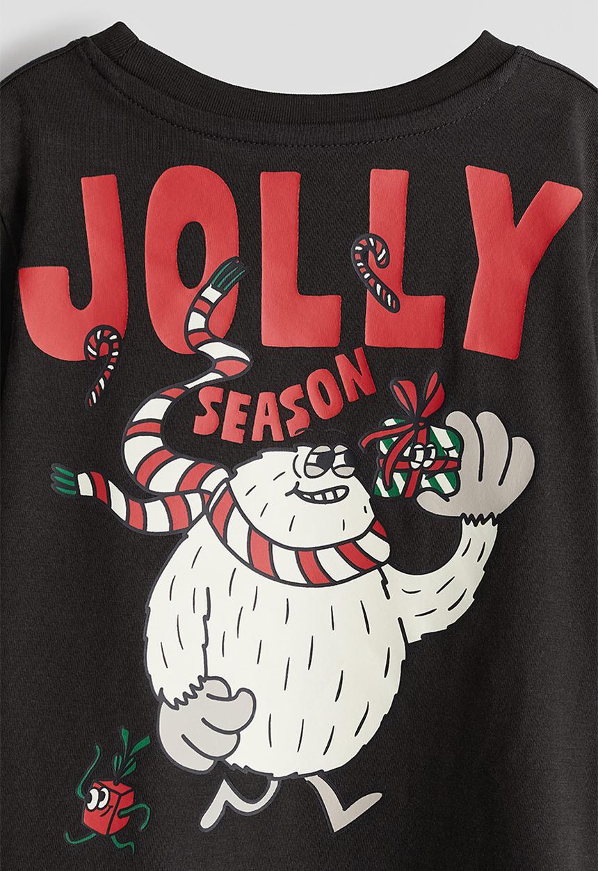 H&M - Printed t-shirt - black & jolly season