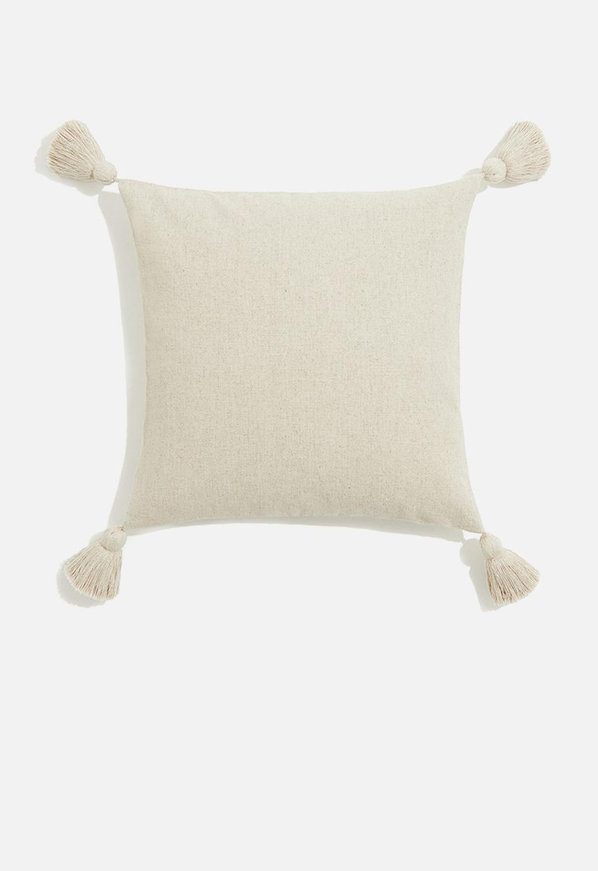 H&M - Tasselled cushion cover - light beige