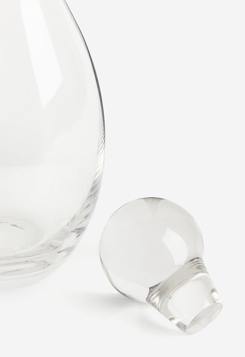 H&M - Clear glass carafe - clear glass & gold-coloured