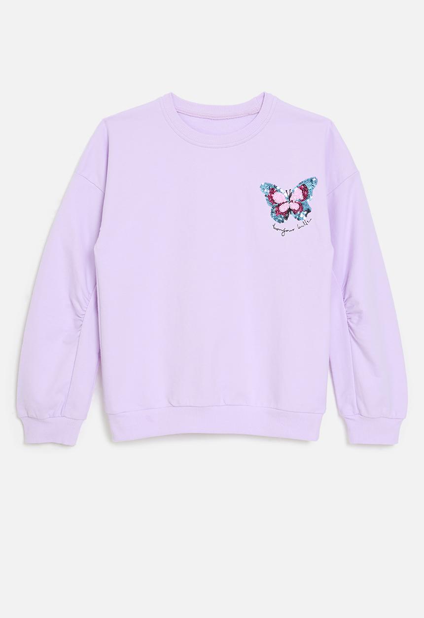 Pop Candy - Butterfly print top - lilac