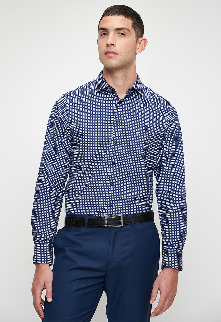 Pringle of Scotland - Luka long sleeve tailored shirt - blue