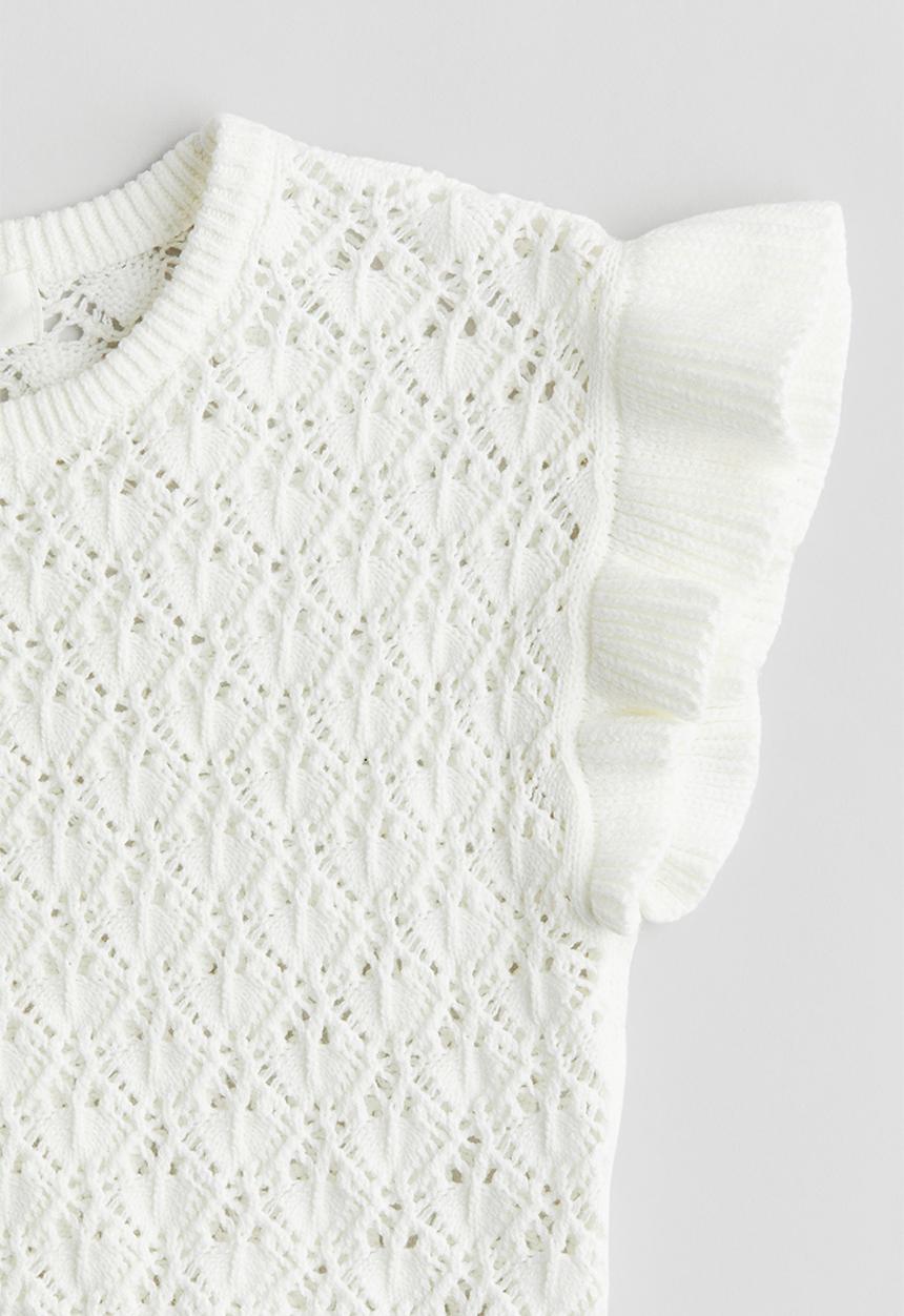 H&M - Crochet-look top - white