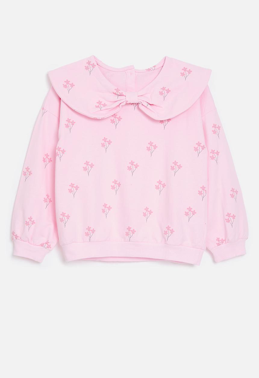Pop Candy - Peter pan collar sweat top-pink