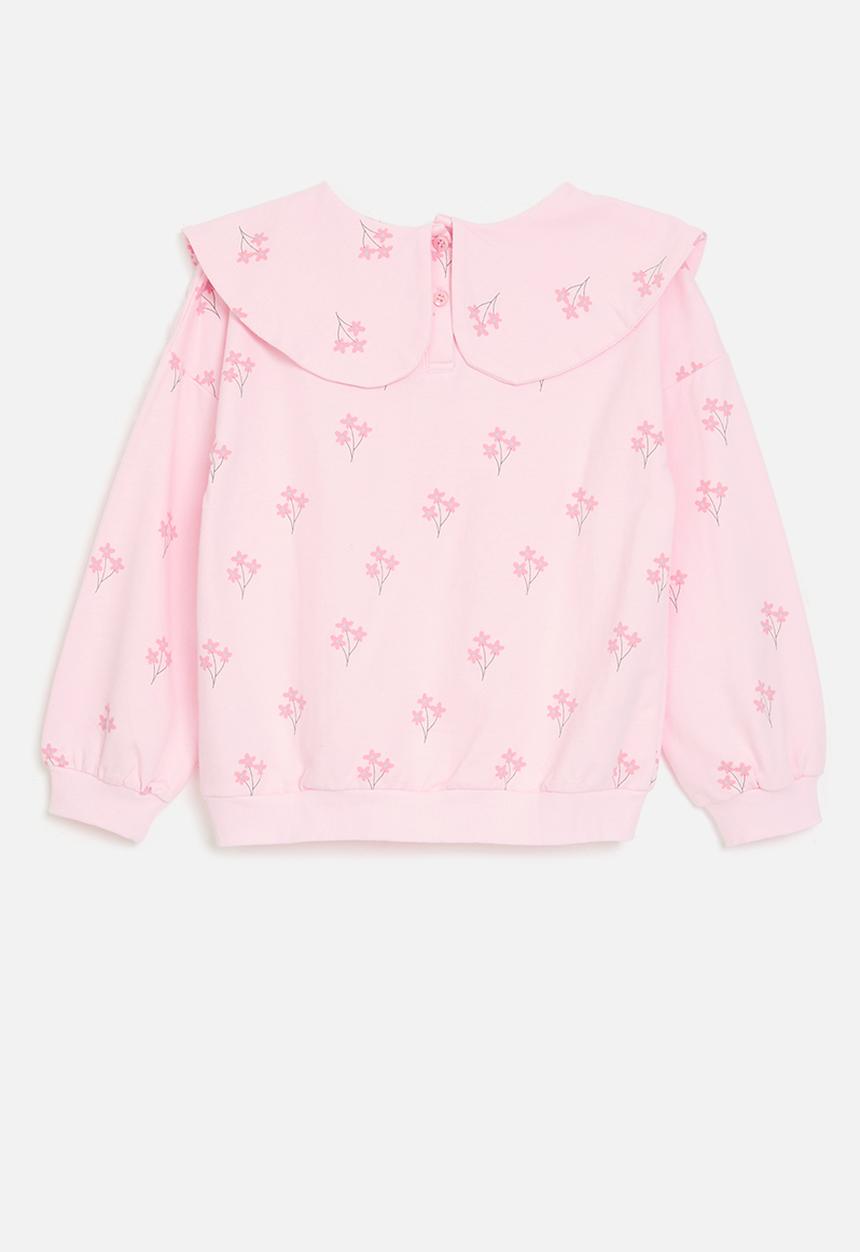 Pop Candy - Peter pan collar sweat top-pink