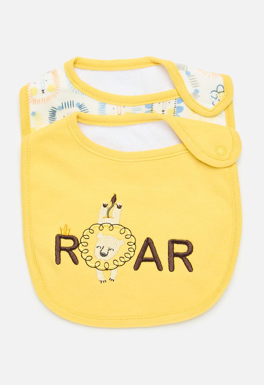 Pop Candy - 2 Pack printed bib set - mustard & white