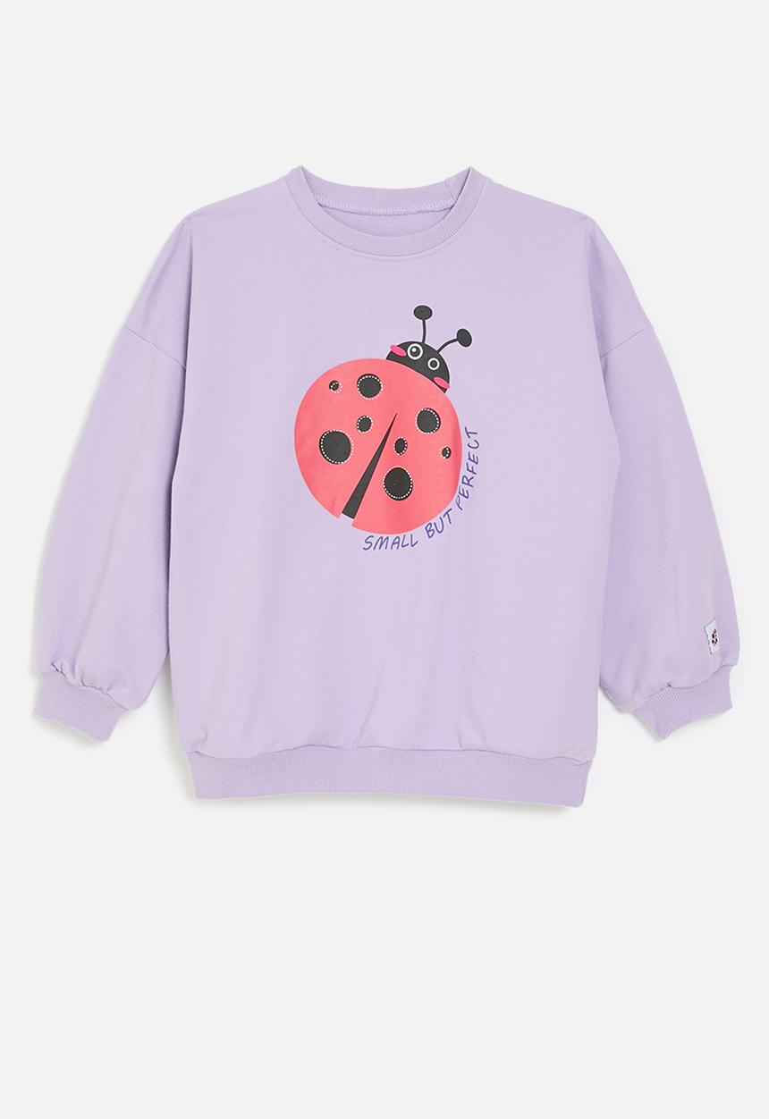 Pop Candy - Ladybug print sweat top-purple
