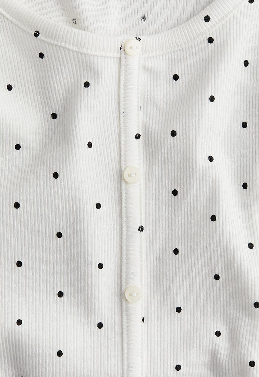 H&M - Ribbed t-shirt - white,multi