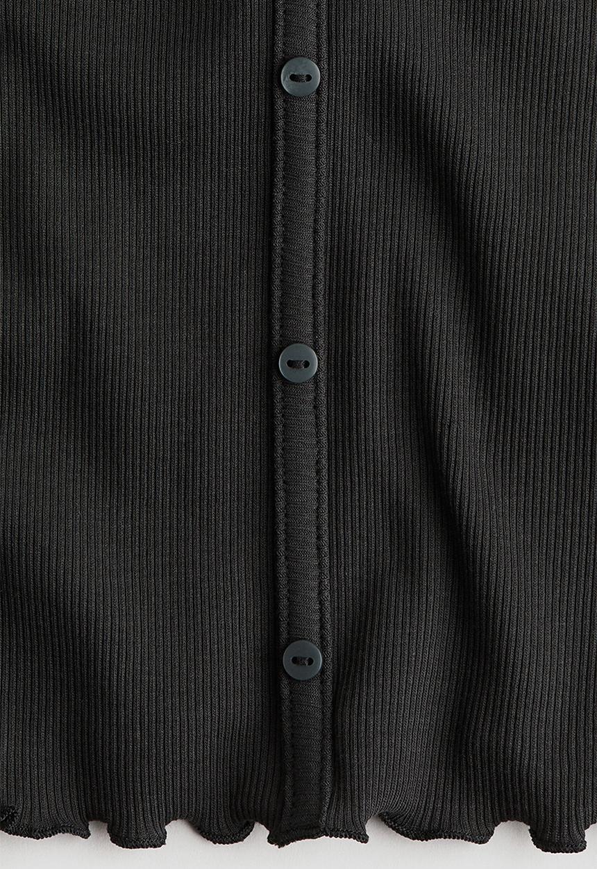 H&M - Ribbed T-shirt - grey