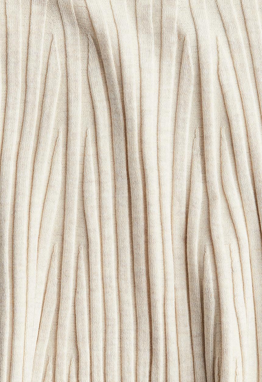 H&M - Rib-knit a-line skirt - beige