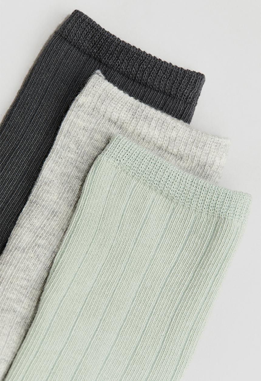 H&M - 5-Pack knitted socks - dusty green dark grey 