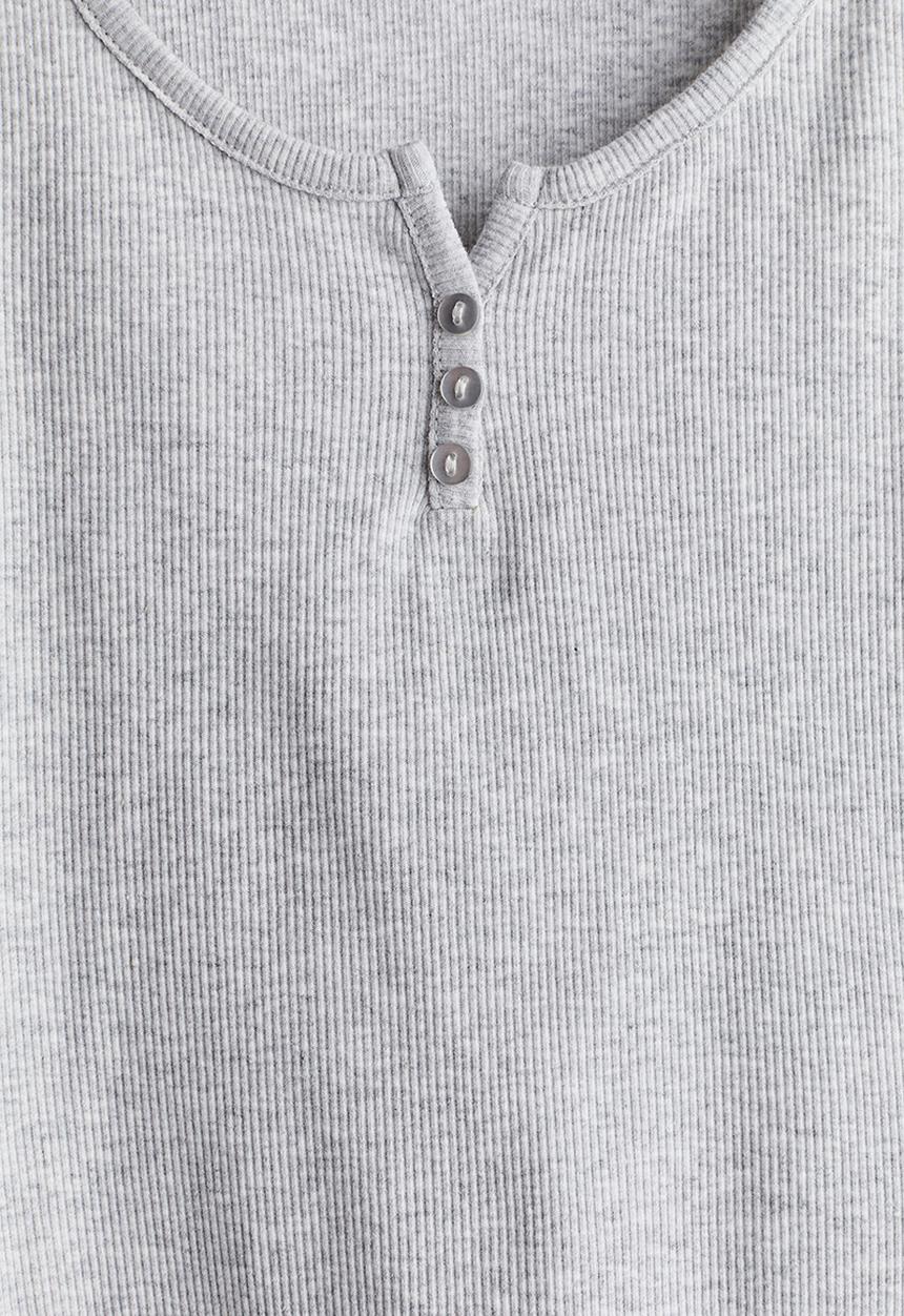 H&M - Ribbed vest top - light grey marl 