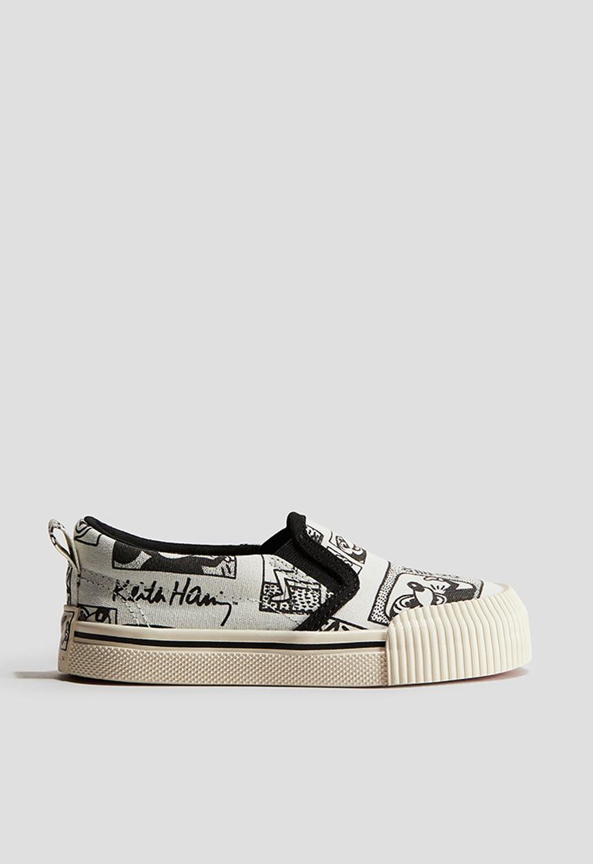 H&M - Keith Haring X H&M:  Printed slip-on trainers - white/patterned