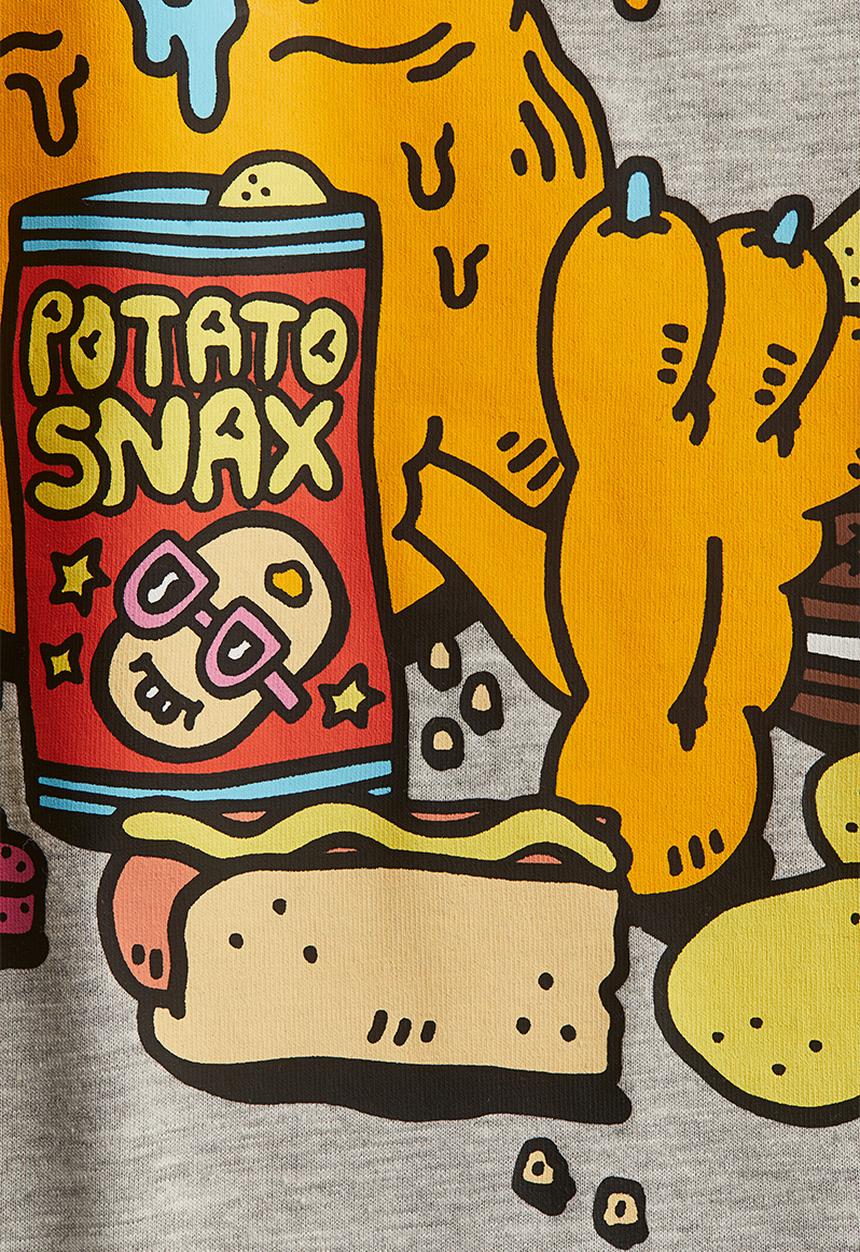 H&M - Printed T-shirt - grey marl garfield